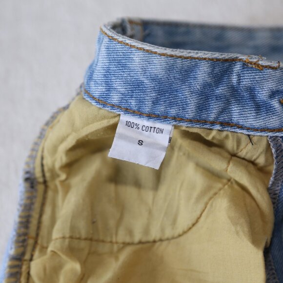 Vintage 100% cotton denim mini pencil skirt blue XS XXS S - Picture 6 of 6